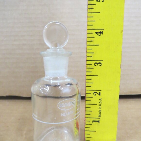 Vintage HACH No. 619 Laboratory Chemistry Glass Bottle Jar /w Stopper 4-1/4'' - Picture 6 of 6